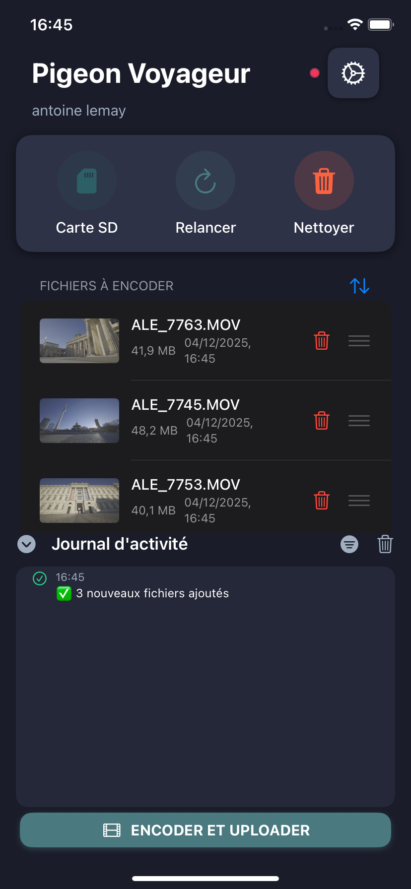 Sélection des fichiers